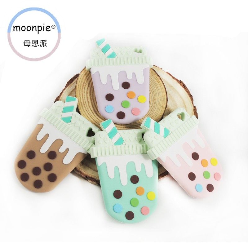 moonpie奶茶冰淇淋星杯乐宝宝磨牙牙胶磨牙棒婴儿磨牙玩具可水煮