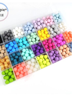 62色可选15mm硅胶圆珠婴儿磨牙咬咬珠钓鱼硅胶珠教学用具出口环保