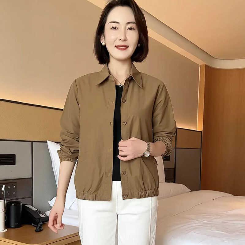2025秋季新款女士短外套小个子休闲夹克上衣妈妈装洋气减龄衬衫