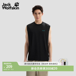 JackWolfskin狼爪26新款WOLF GRAPHIC男女同款无袖T恤印花A66627