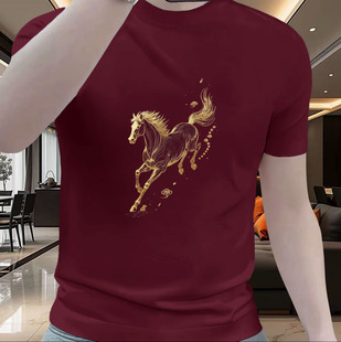 纯棉短袖T恤马到成功男女款韩版潮牌圆领上衣2026新款百搭打底衫