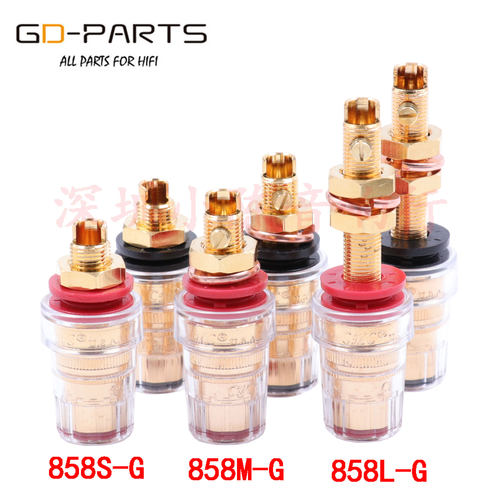 CMC原装水晶纯铜镀金长型接线柱