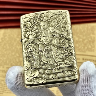 佐罗902S黄铜加厚盔甲煤油打火机激光浮雕封侯拜相男士 定制 个性
