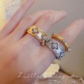 拉丝金雪布拉提 Little Daisy中古珠宝款 布契风宫廷复古食指戒指