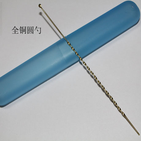 点道手工采掏耳居家日用家庭技师挠挖耳扭花手柄全铜圆润圆勺水滴