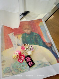 孤品手作辣妹幺幺发财牌牌小蘑菇波点猫咪油画星星笔芯包挂潮玩礼