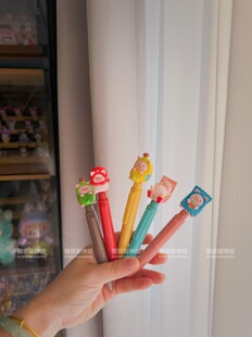 笔芯笔杆同色!噜噜猪MJ拨动彩色中性笔手工现货潮玩礼ins风高颜值