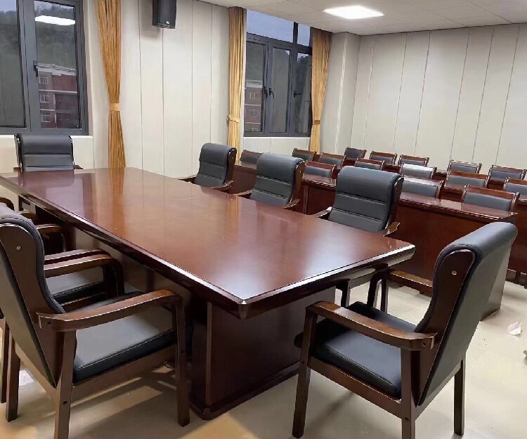 黑胡桃木色 2米~3米会议桌 2.8~3.5米10人会议台实木皮会议台t115