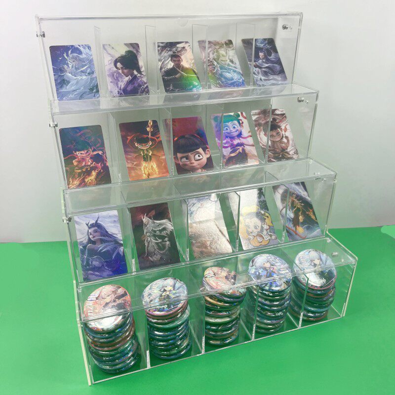 哪吒奥特曼卡片带盖子收纳盒卡册金卡收藏满星吧唧整盒收集展示架图片