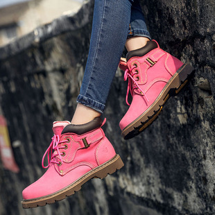 真皮工装靴女登山靴男靴女靴短靴潮韩版皮靴马丁靴子大黄靴女鞋子