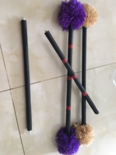 打花棍配件不带包头光主体黑杆有芯花棍主杆黑色海绵体健身花棒子