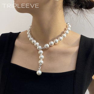天然澳母贝珍珠冷光澳白龙珠大点位人造海水珍珠项链s925纯银扣头