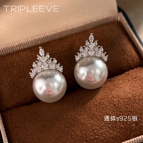 通勤皇冠奢小众圆球冬当季锆石