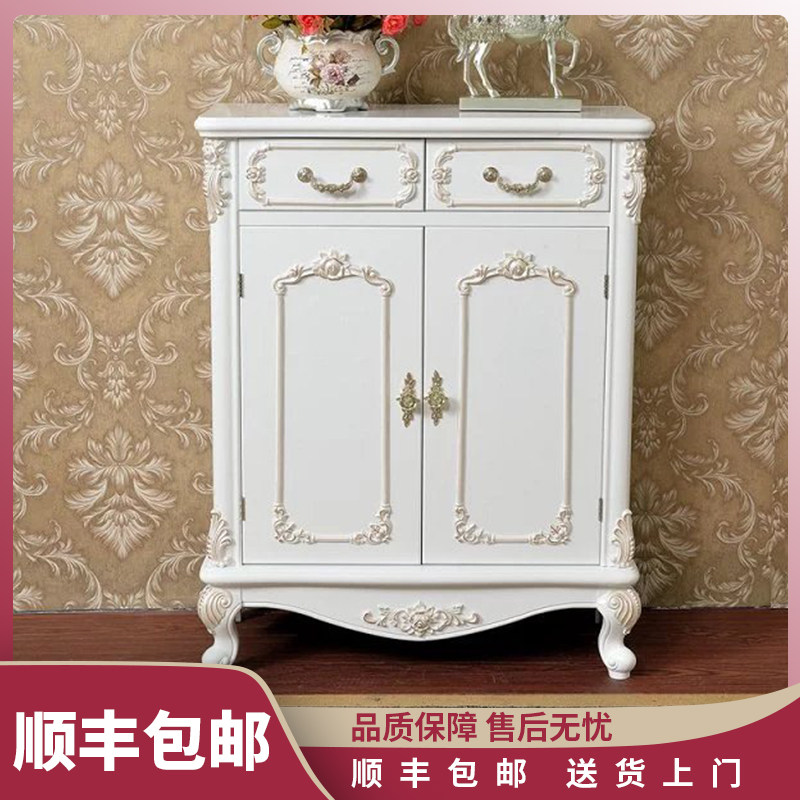 厂家直销黑色红棕色欧式鞋柜韩式储物柜描金描银象牙白白色玄关柜