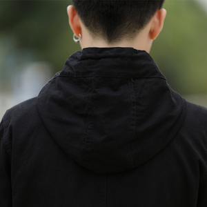 男士连帽中长款风衣外套 秋季新款学生韩版秋冬帅气XZ1306F700P95图片