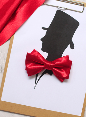 吴大侠正红色领结煲呔蝴蝶结婚新郎伴郎婚礼西装衬衫敬酒宴会司仪