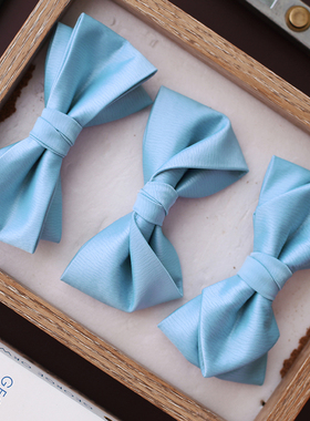 吴大侠天蓝色领结煲呔蝴蝶结婚新郎伴郎婚礼西装衬衫敬酒司仪男