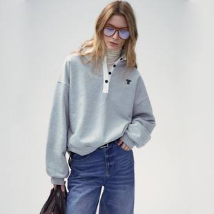 FRONTROWSHOP “Bon voyage”系列-“遇见女神”绣花Polo领卫衣