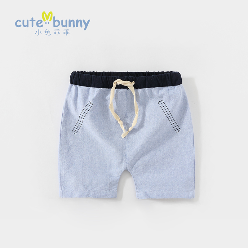 cutebunny宝宝夏装 男童七分裤 婴儿大PP裤 纯棉吊裆裤小孩中裤