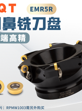 PQT数控加硬EMR圆鼻铣刀盘黑色R5球头RPMW1003盘刀牛鼻5R50 63 80