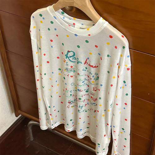 西西家女童夏季彩色波点防晒长袖