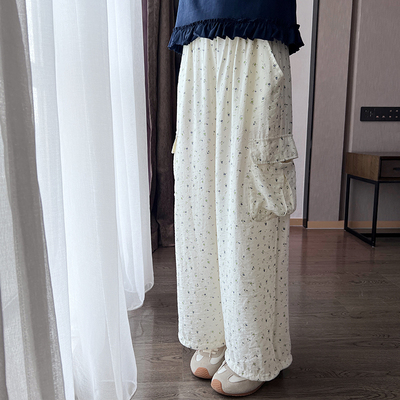 【甜酷】西西家女童2025夏季新款碎花工装裤儿童休闲束脚裤JX451