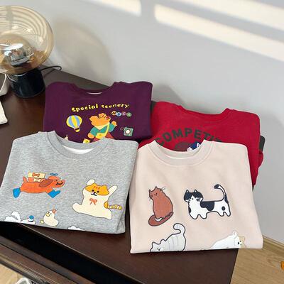 西西家女童秋冬款卡通长袖卫衣