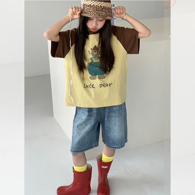 西西家女童2026夏季新款卡通印花短袖T恤儿童百搭上衣KD9172