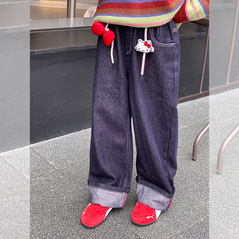 西西家女童冬款百搭加绒牛仔裤