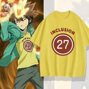 家庭教师动漫泽田纲吉同款动漫周边二次元cos服男短袖T恤痛衣服