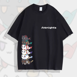 龙泡泡游戏明日方舟周边动漫短袖纯棉T恤男女夏季二次元cos服痛衣