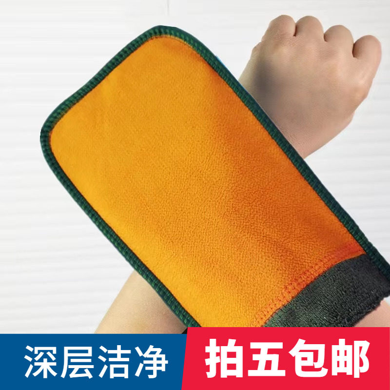 韩式手套式搓澡巾好用下灰粗砂洗澡巾双面男士家用大号搓灰神器