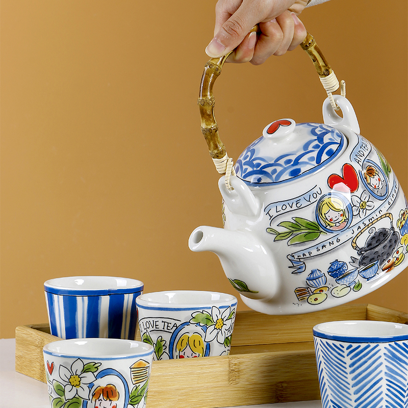 卡通水壶套装创意陶瓷茶具礼品