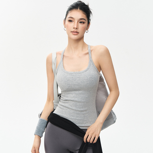 运动背心带胸垫女健身撸铁专用训练吊带bra外穿普拉提瑜伽服上衣