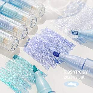 ROSYPOSY柔设闪光荧光笔贝母偏光细闪学生手帐标记笔记划重点套装
