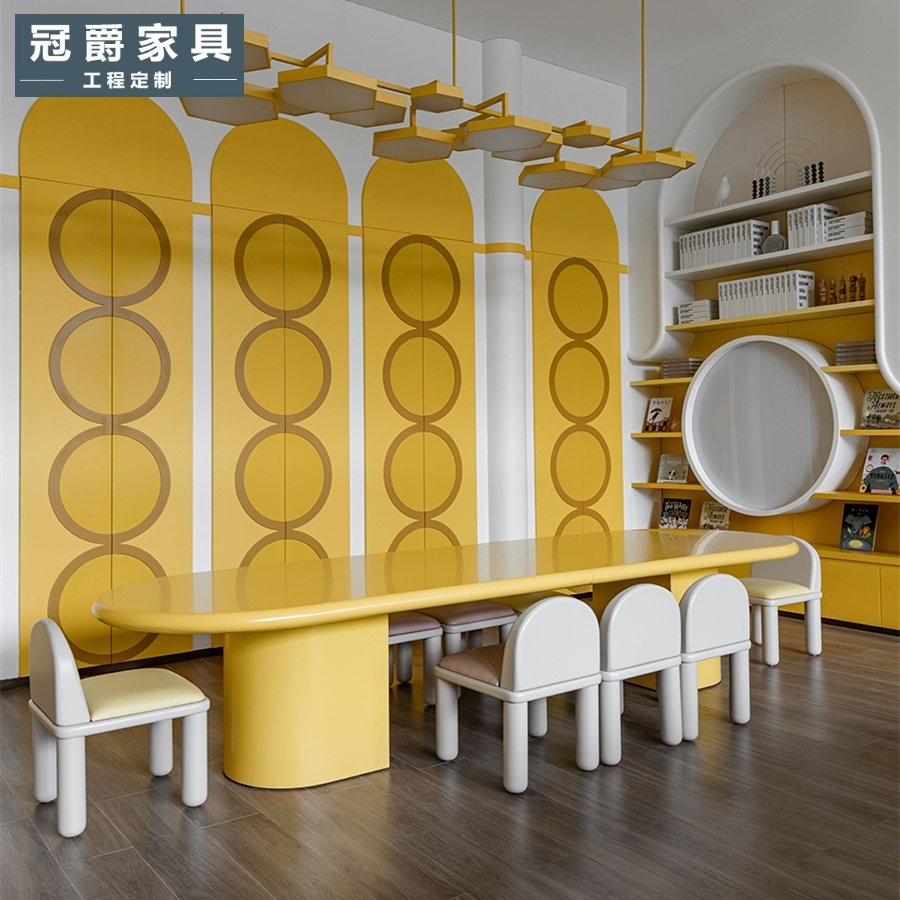 售楼处部儿童娱乐区桌椅组合商场游乐园小孩学习绘画桌架空层家具