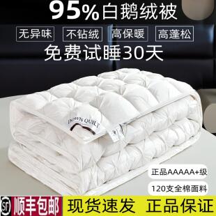 希尔顿酒店专用家纺羽绒被95白鹅绒春秋被加厚保暖冬被抗菌高蓬松