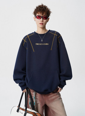 NORELIGION亿万少年旋律风车男装東崛NOLOGO大码休闲刺绣字母卫衣