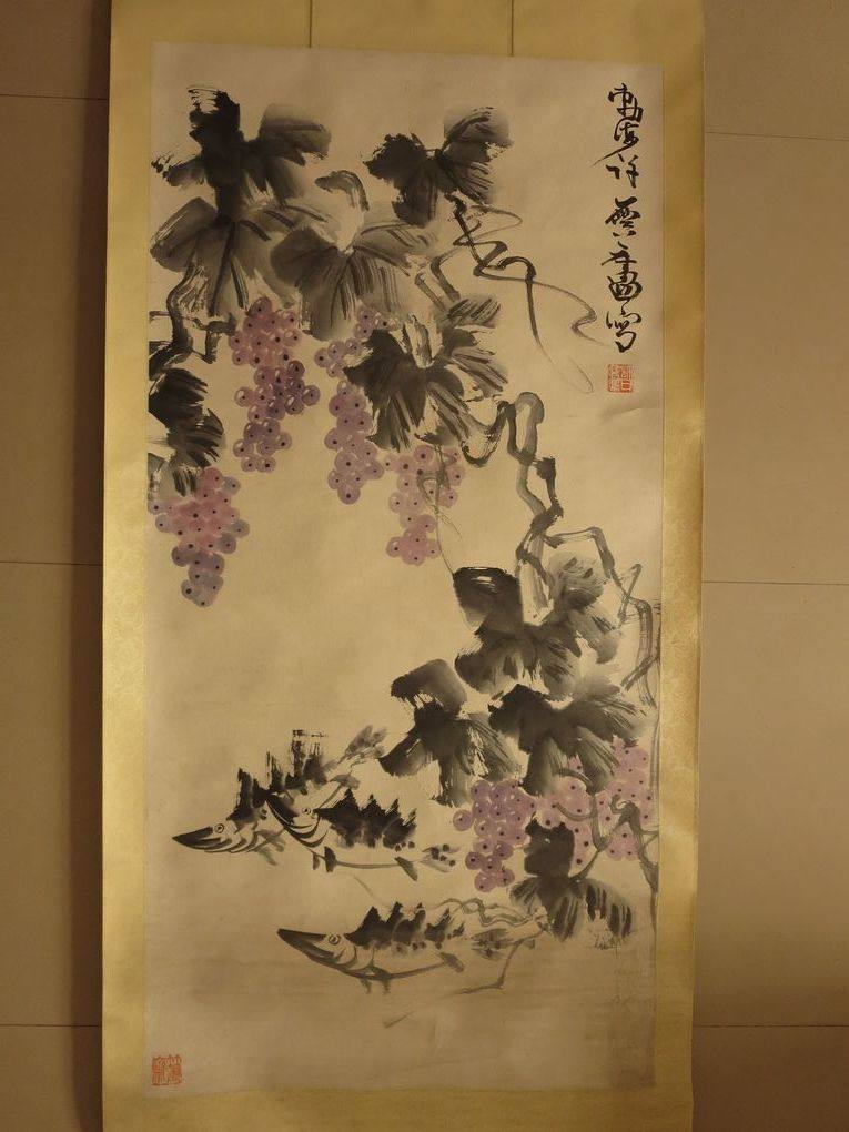 许麟庐宣纸质地纯手绘水墨国画花鸟画客厅玄关中堂画字画收藏捡漏