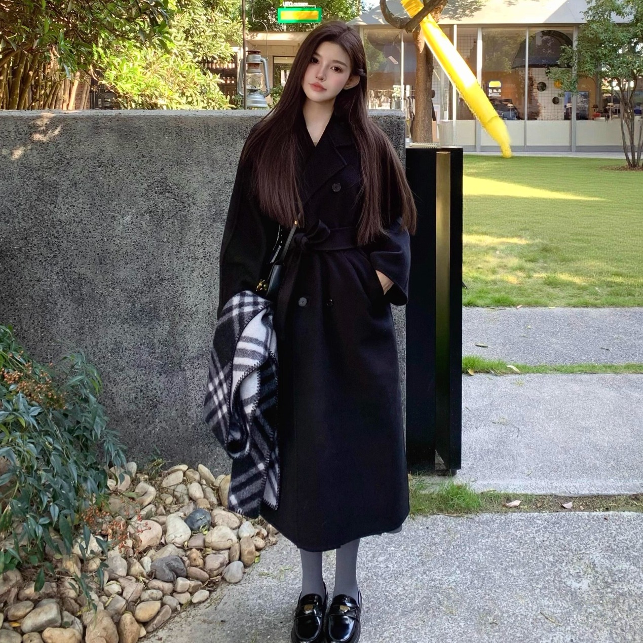 安娜同款欲望大衣中长款羊毛呢