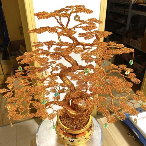 （香炉盆精品发财树）创意新奇特创意手工艺品小提琴模型铁线工 - 封面