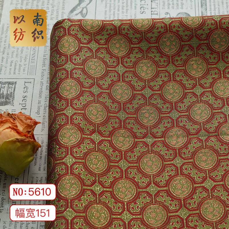 新中式八达晕纹金丝提花旗袍面料复古汉服唐装马面裙色织文创布料