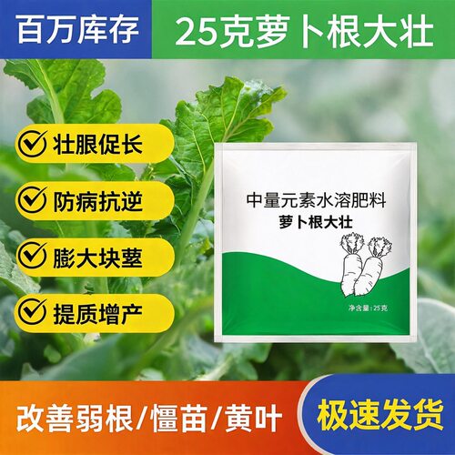 萝卜根大壮花字科种植根茎膨大补充营养提质增产水溶肥料种植