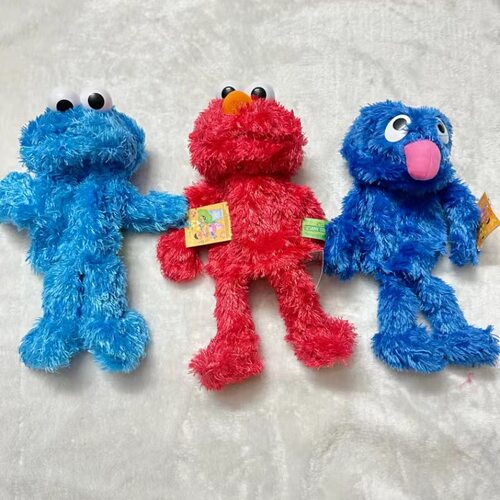 芝麻街Sesame street 艾摩Elmo 蓝怪红怪 手偶毛绒公仔玩具玩偶