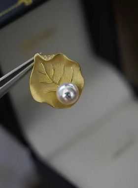 高品质 S925银叶子吊坠，7-8mm ak海水珍珠 ，送银链子