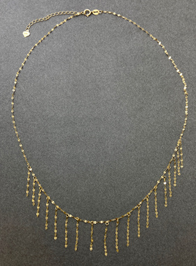 18k金流苏项链，40+5cm