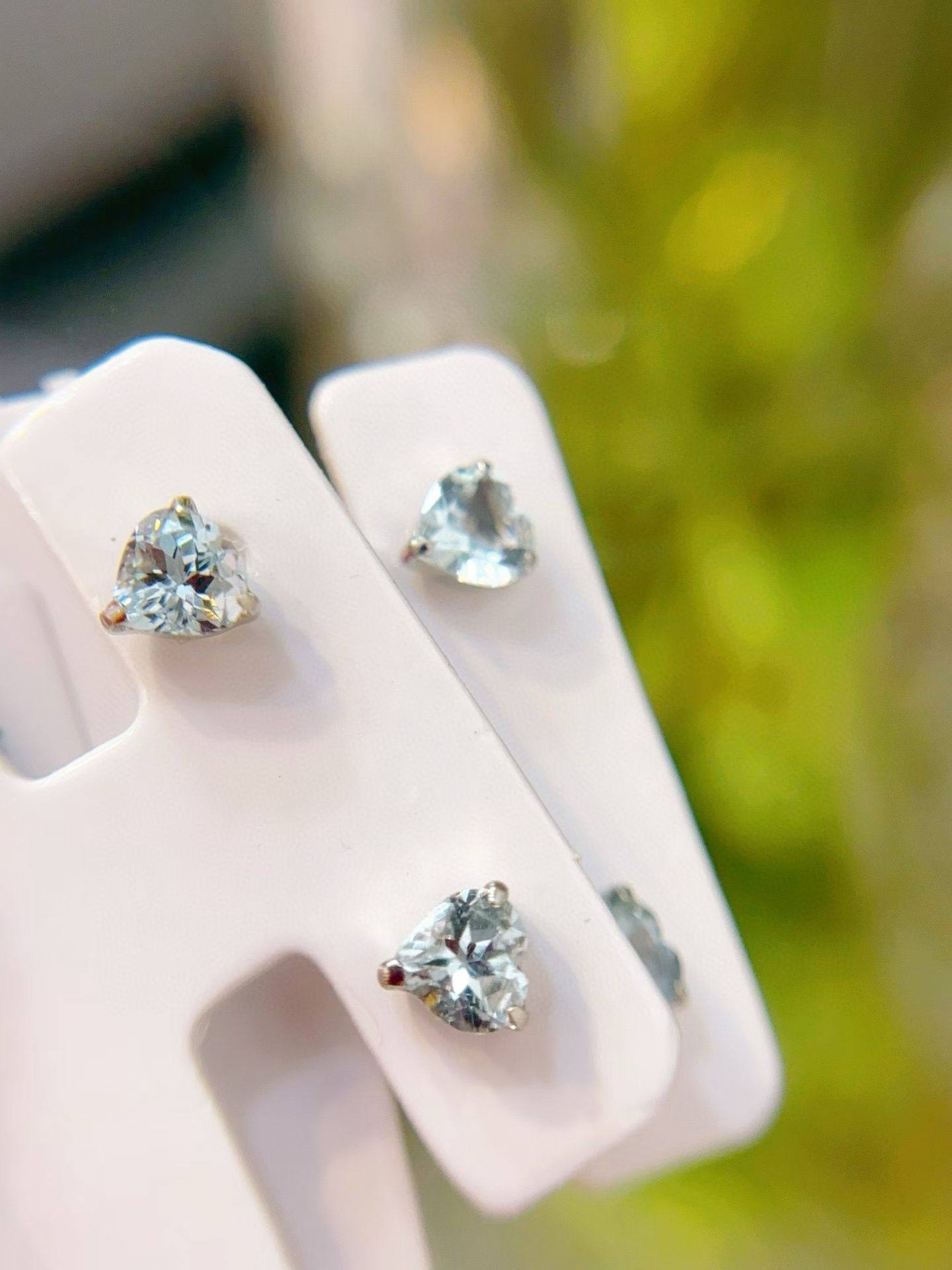 1克拉海蓝宝爱心耳钉，附权威证书，支持复检,珠宝/钻石/翡翠,耳饰,淘宝优惠券,粉丝福利购,淘宝优惠卷