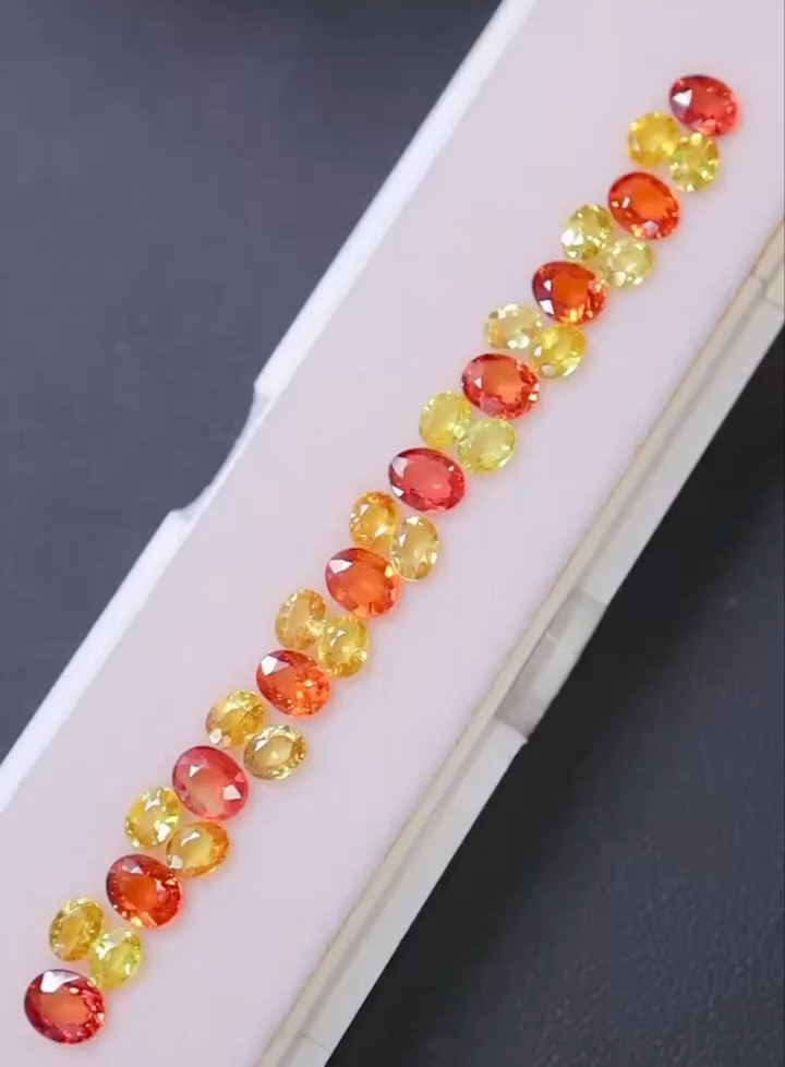 天然彩蓝宝组合 8.81克拉 3*4m、4*5m