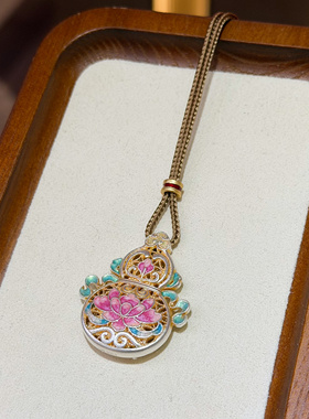 纯银镂空莲花葫芦吊坠，宽卡28.8mm，附权威证书，支持复检