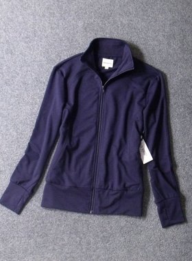 8781-外单大码穿指袖毛圈加厚长袖针织拉链运动衫立领卫衣 薄外套